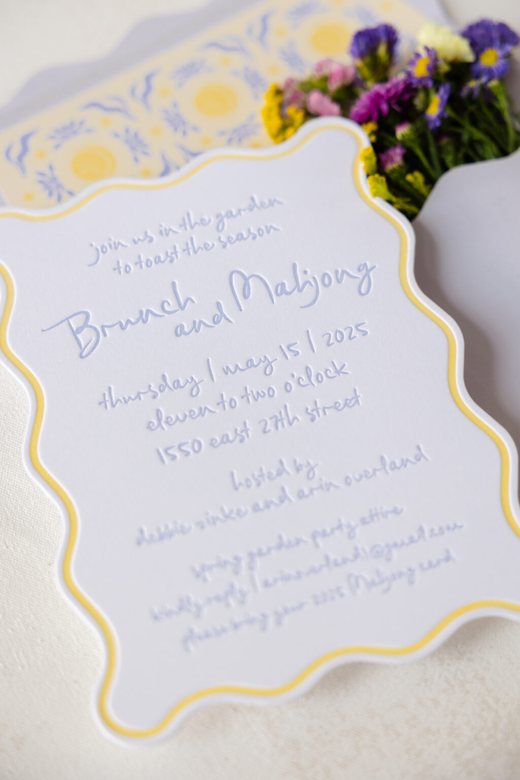 Letterpress Invitation with Scallop Edge