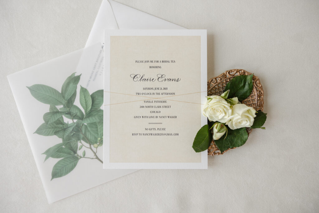 Bridal Tea Invitations with Hand Calligraphy
