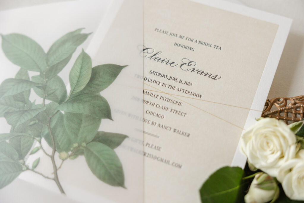 Bridal Tea Invitations with Hand Calligraphy