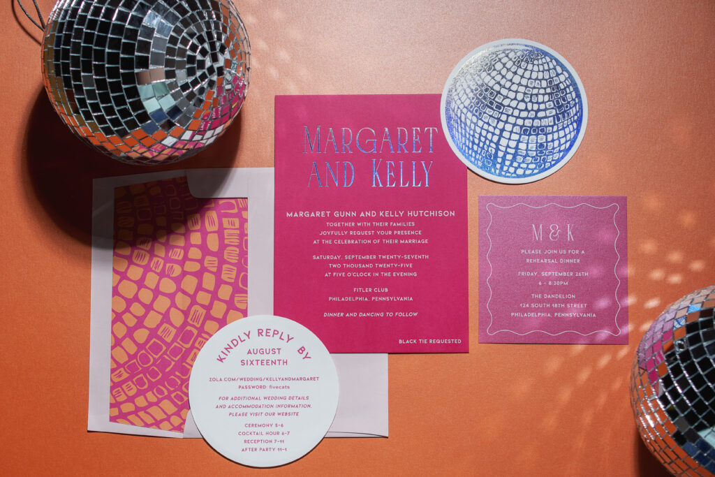 Disco Inspired Invitation Suite