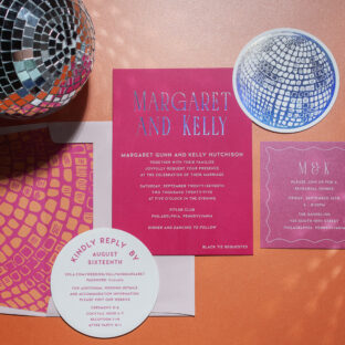 Disco Inspired Invitation Suite
