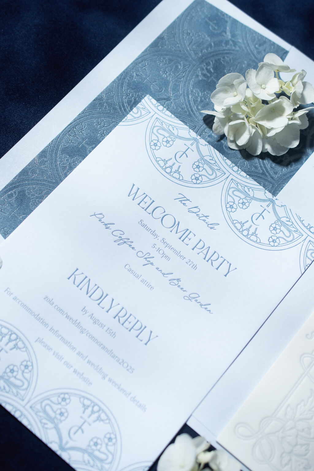 Letterpress neoclassical-inspired Details Card