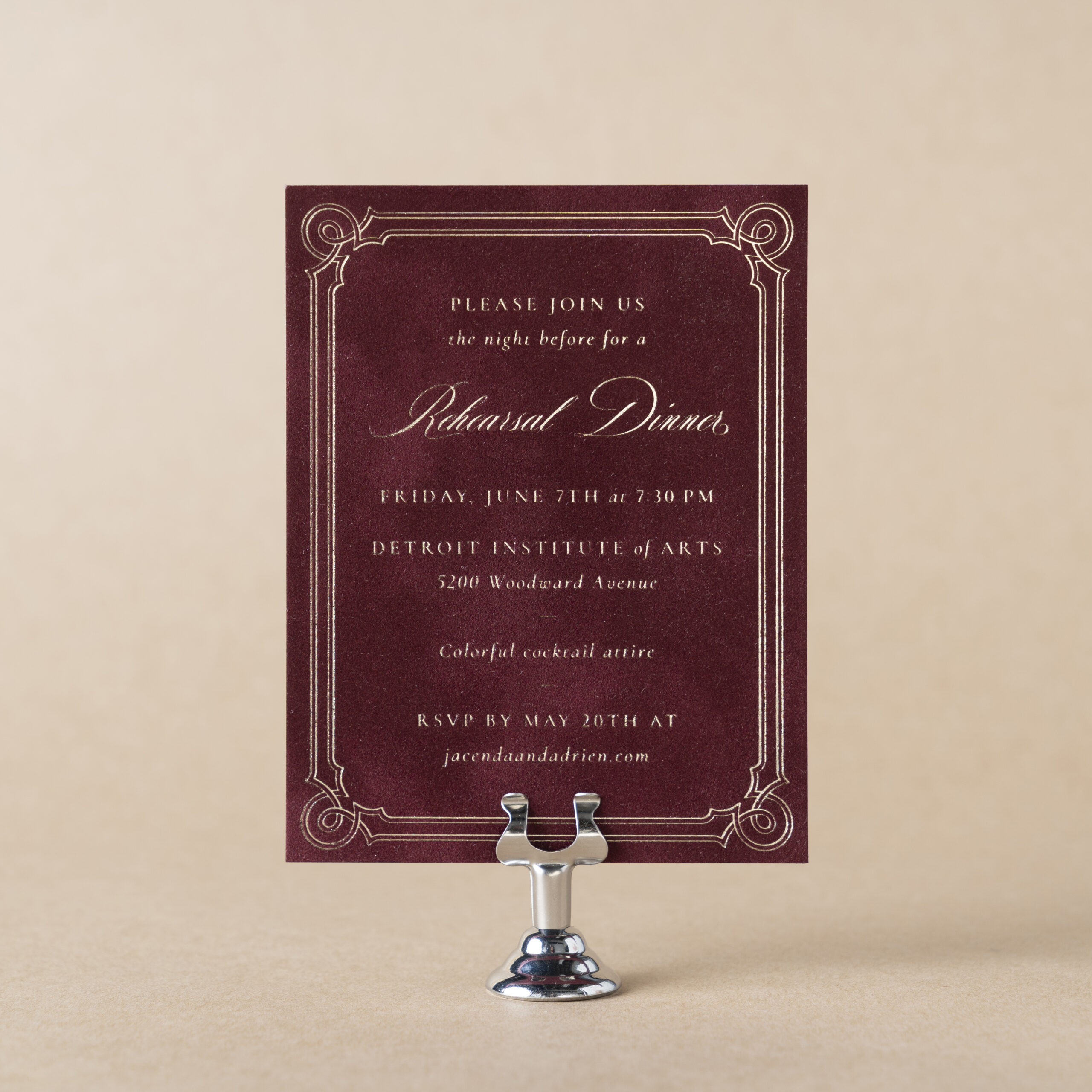 Canfield Rehearsal Dinner Card design