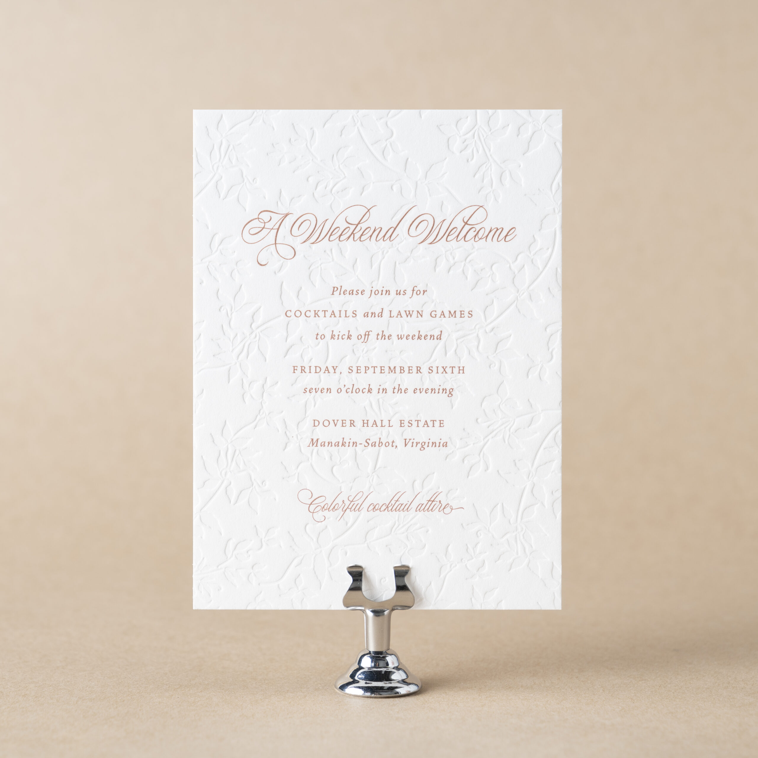 Heaton Welcome Party Card design