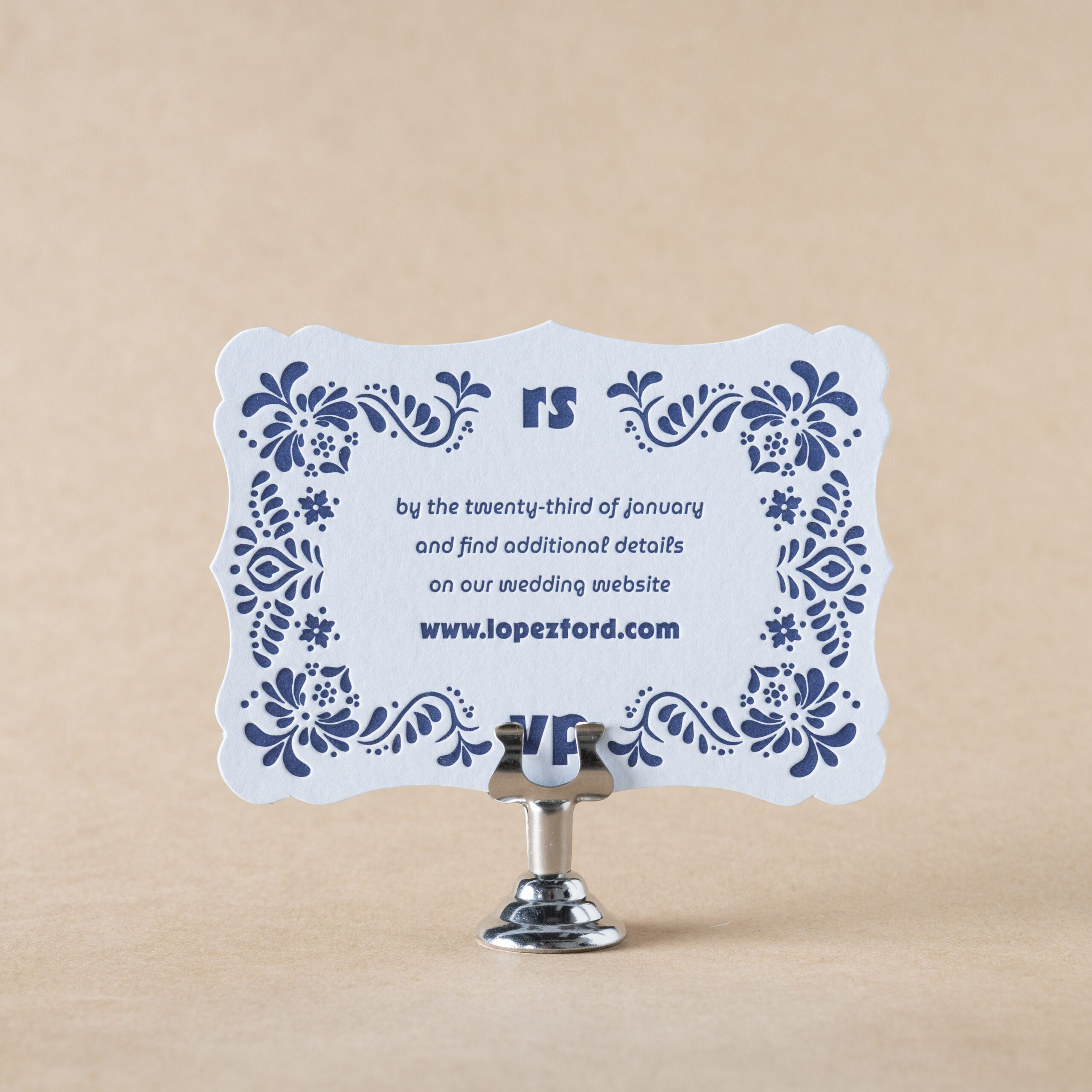 Talavera Reply Card design