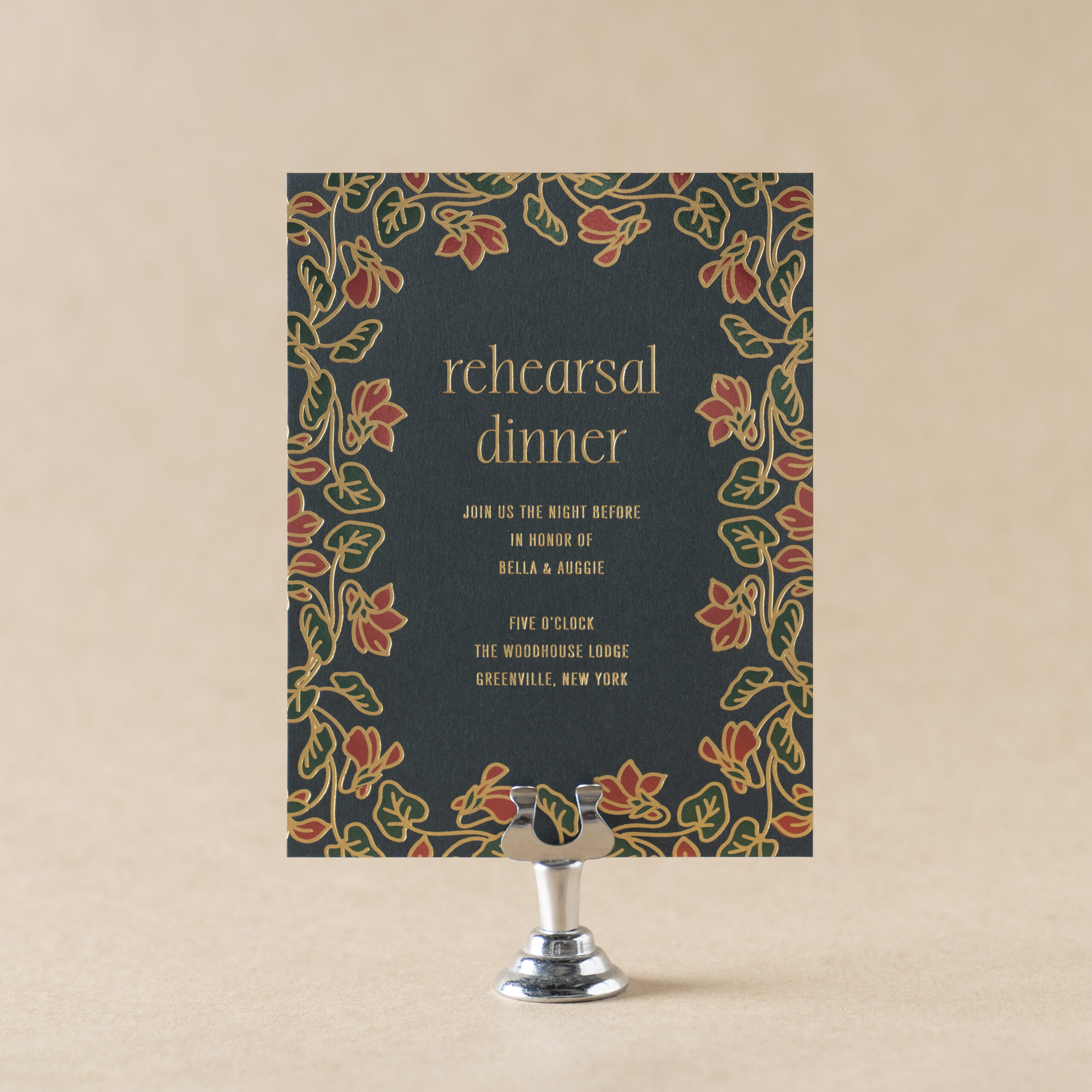 Tomlin Rehearsal Dinner Card design