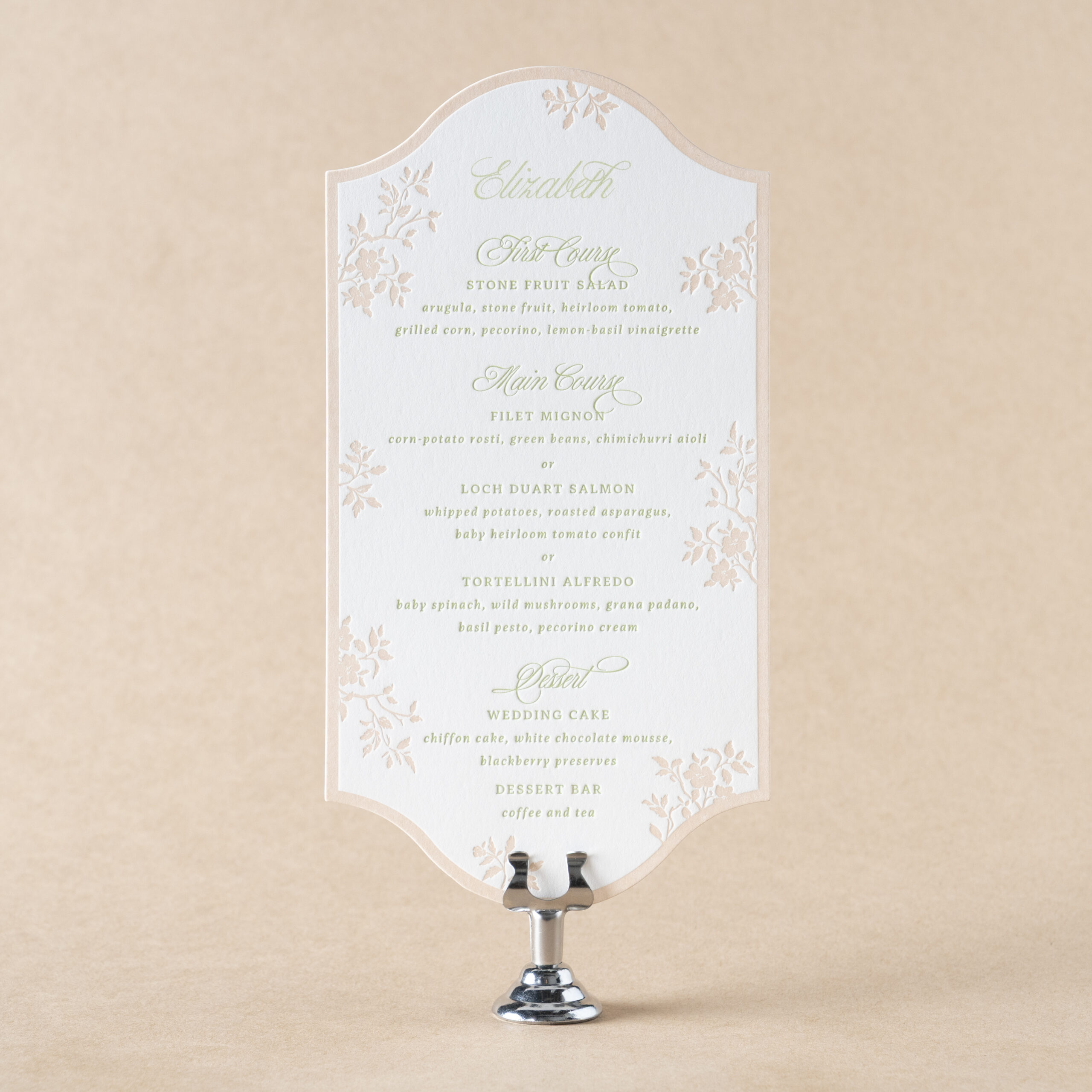 Vayda Menu design