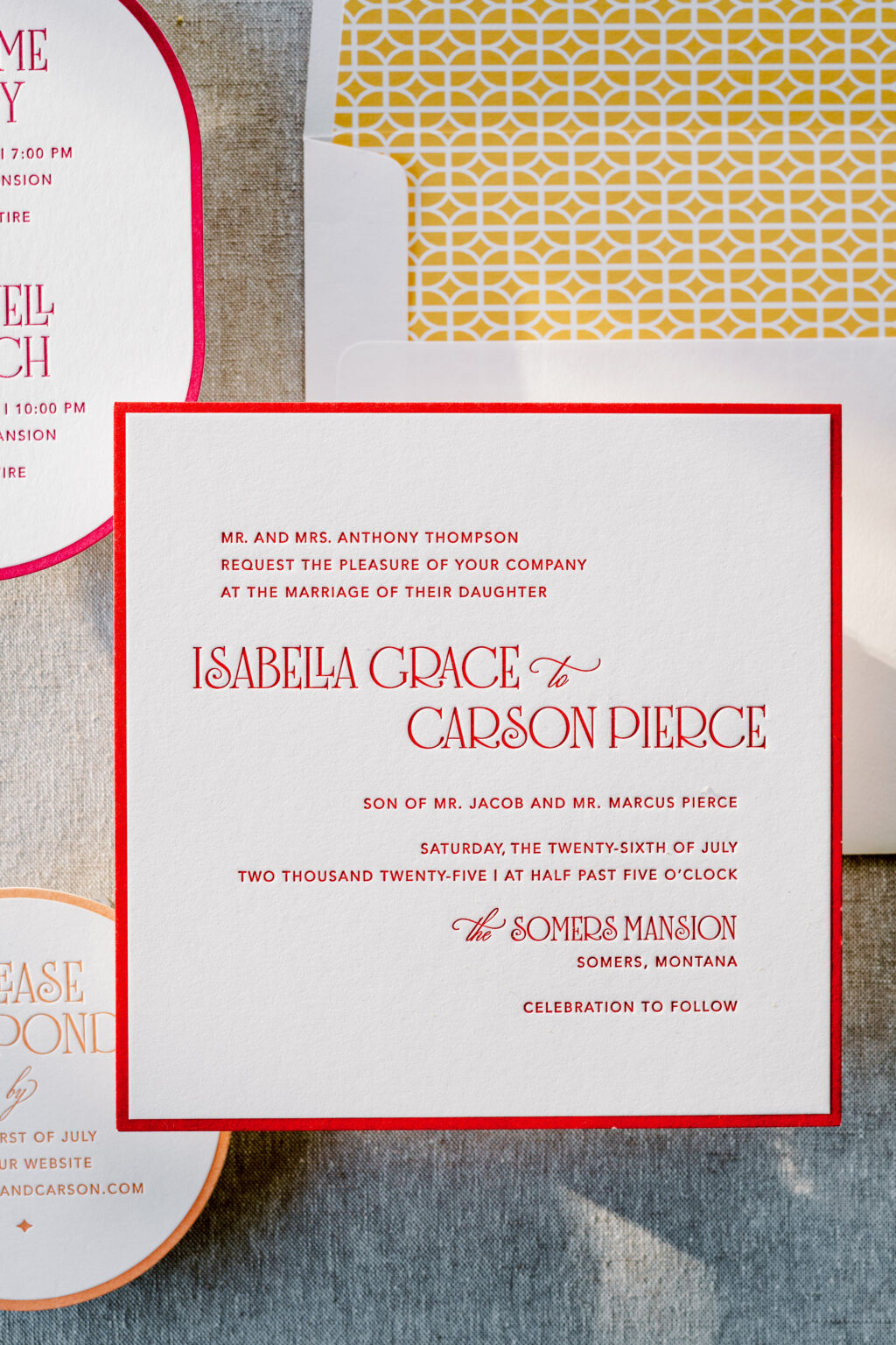 Bella Figura letterpress wedding invites
