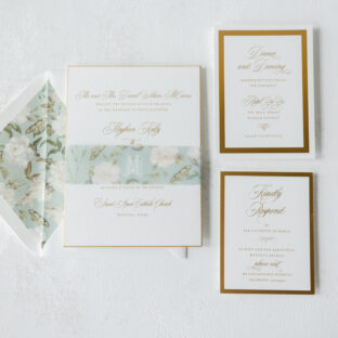 Gold Matte Foil Invitations with Bevel Edge