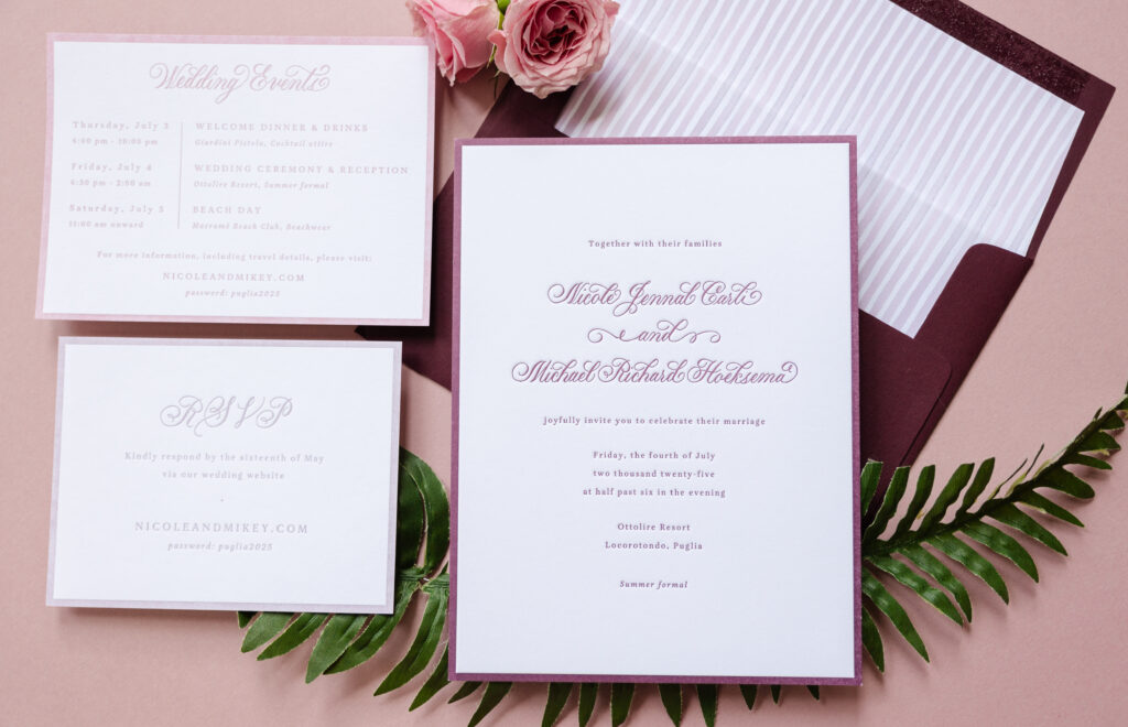 Letterpress Wedding Invite with Calligraphy