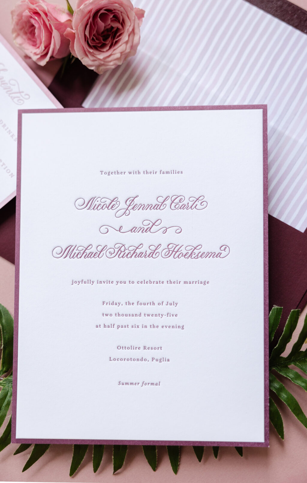 Calligraphy letterpress invite