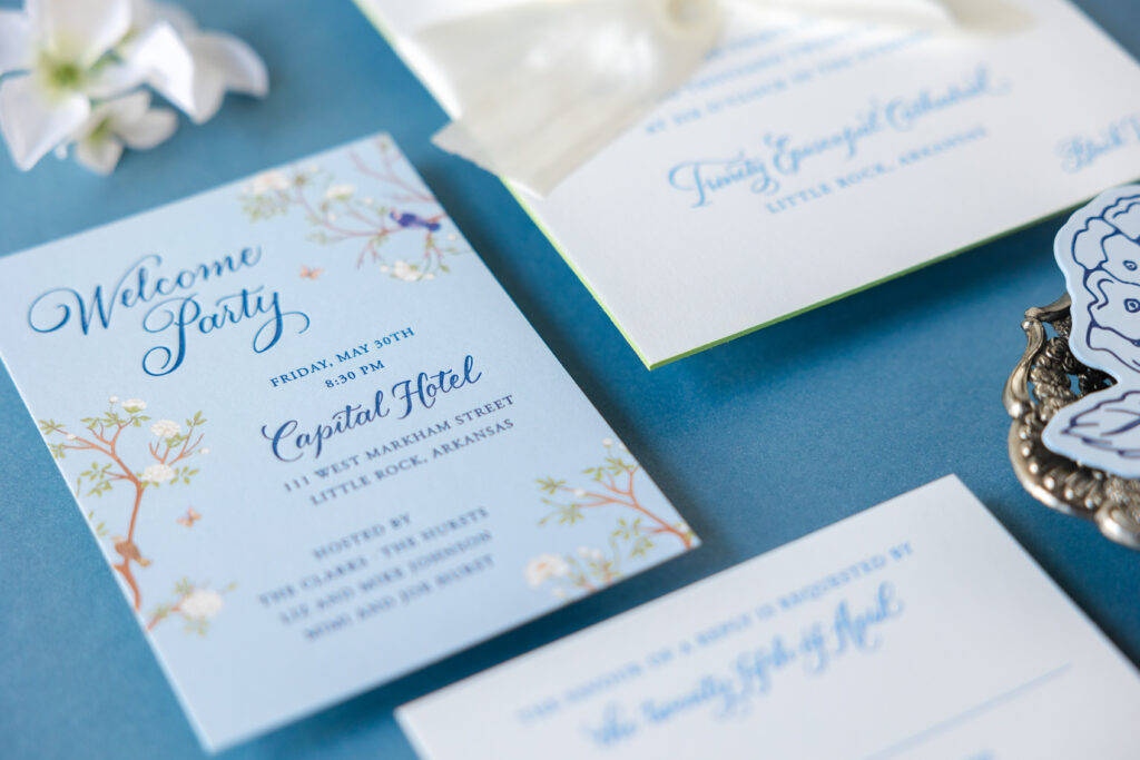 engraved and letterpress wedding suite with hand calligraphy