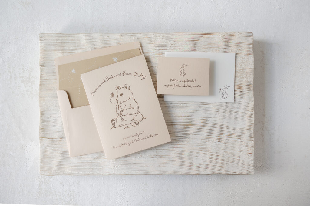 letterpress baby shower invitations