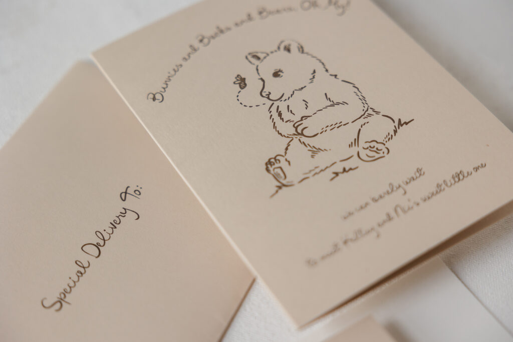 letterpress baby shower invitations