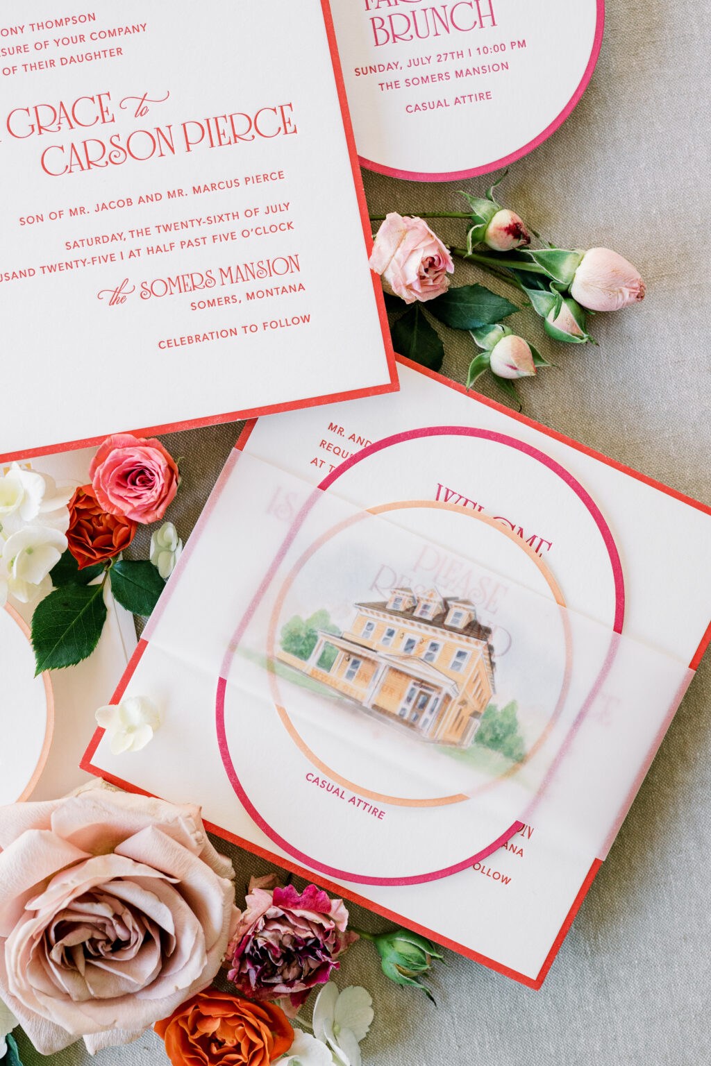 wedding invite with belly band