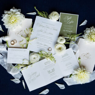 letterpress wedding suite on handmade paper