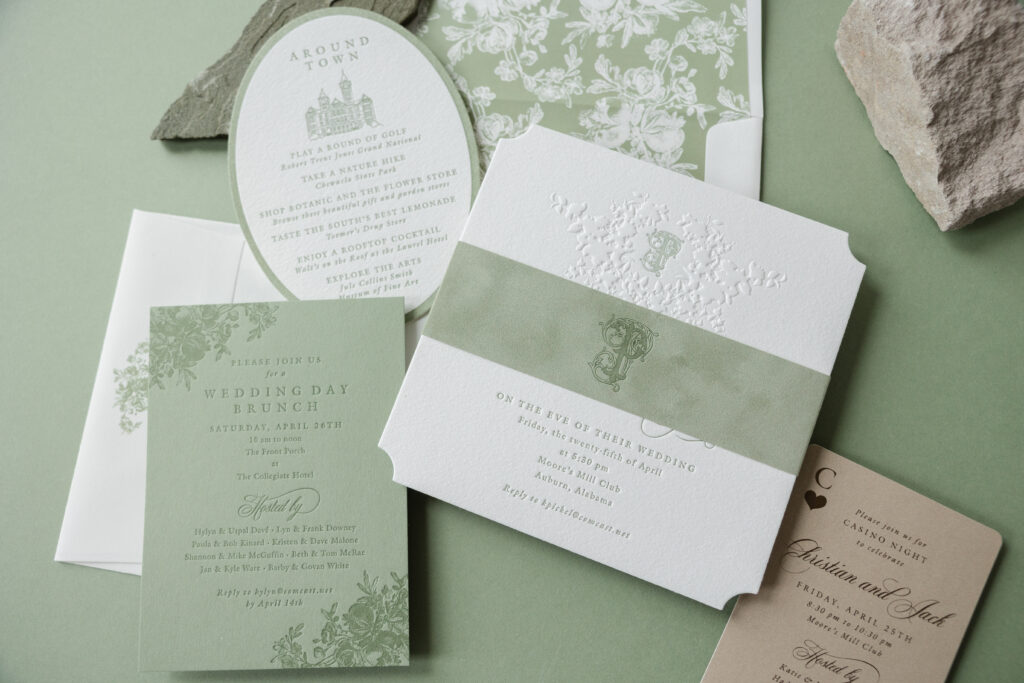 wedding weekend stationery with post toast card