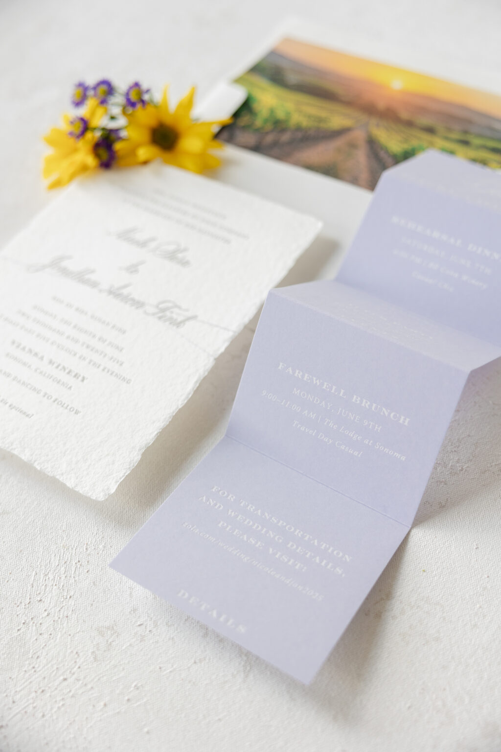 Letterpress and Foil Stamping Wedding Suite