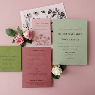 tone-on-tone wedding invitations