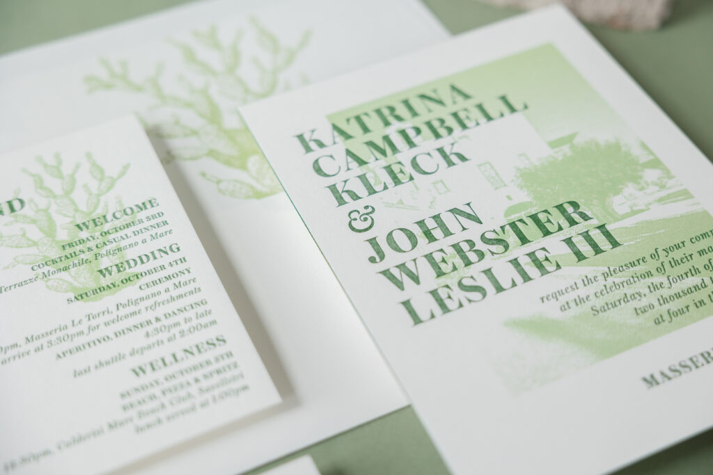 Minimalist Southern Italy Wedding Invites