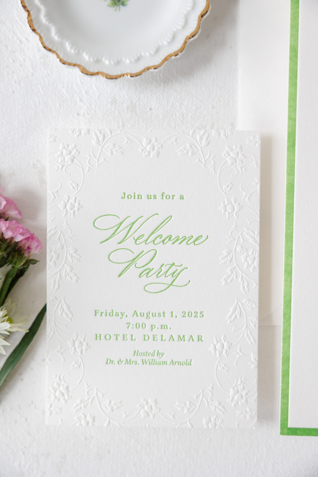 Calligraphy Welcome Party Card