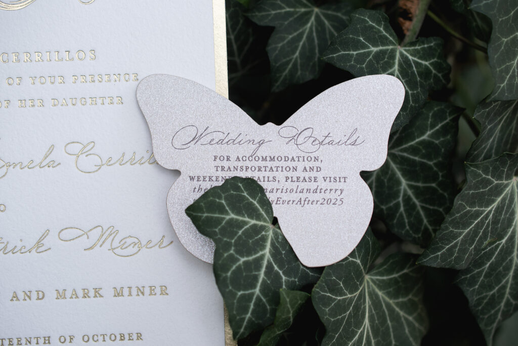 metallic butterfly die cut card