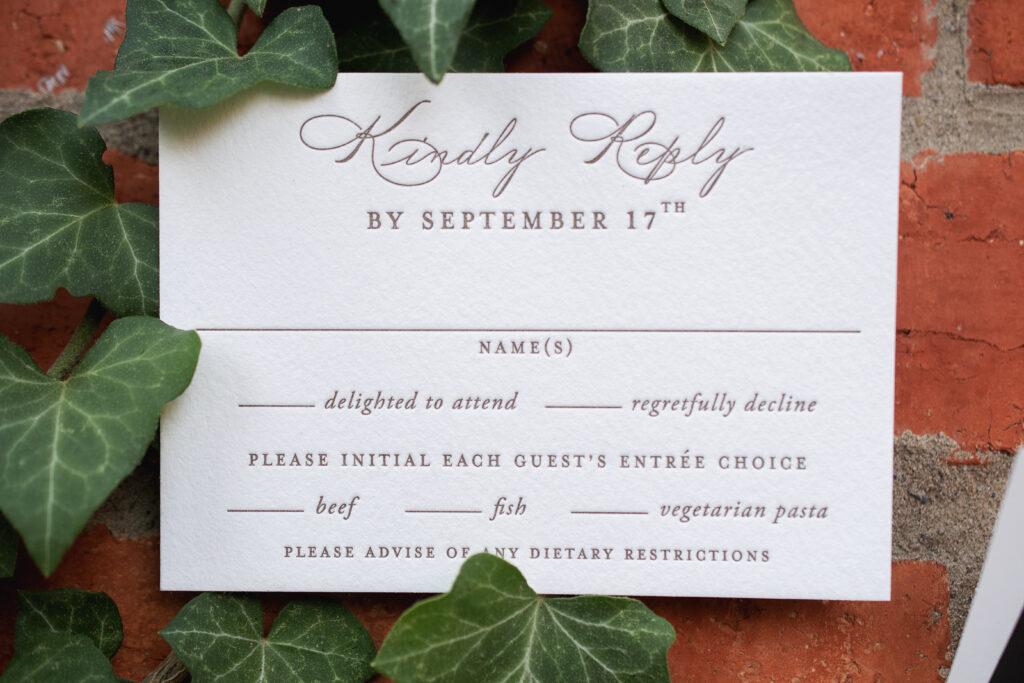 letterpress reply card