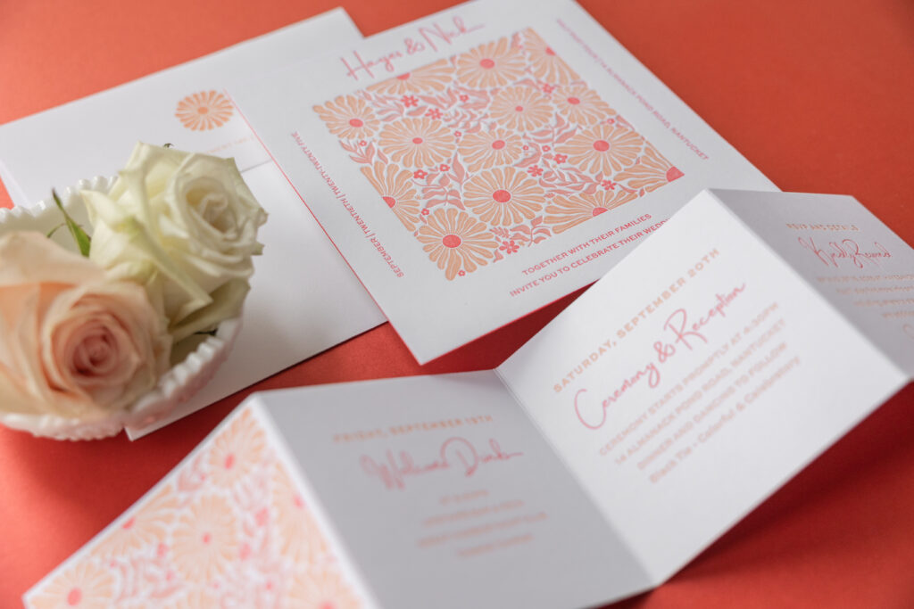 midcentury modern letterpress invite