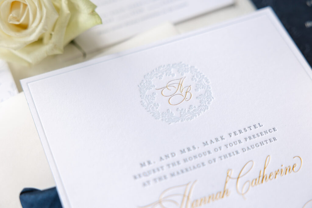 foil and letterpress monogram