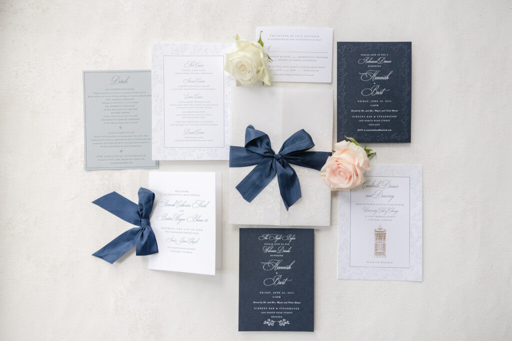 Letterpress and Foil wedding stationery