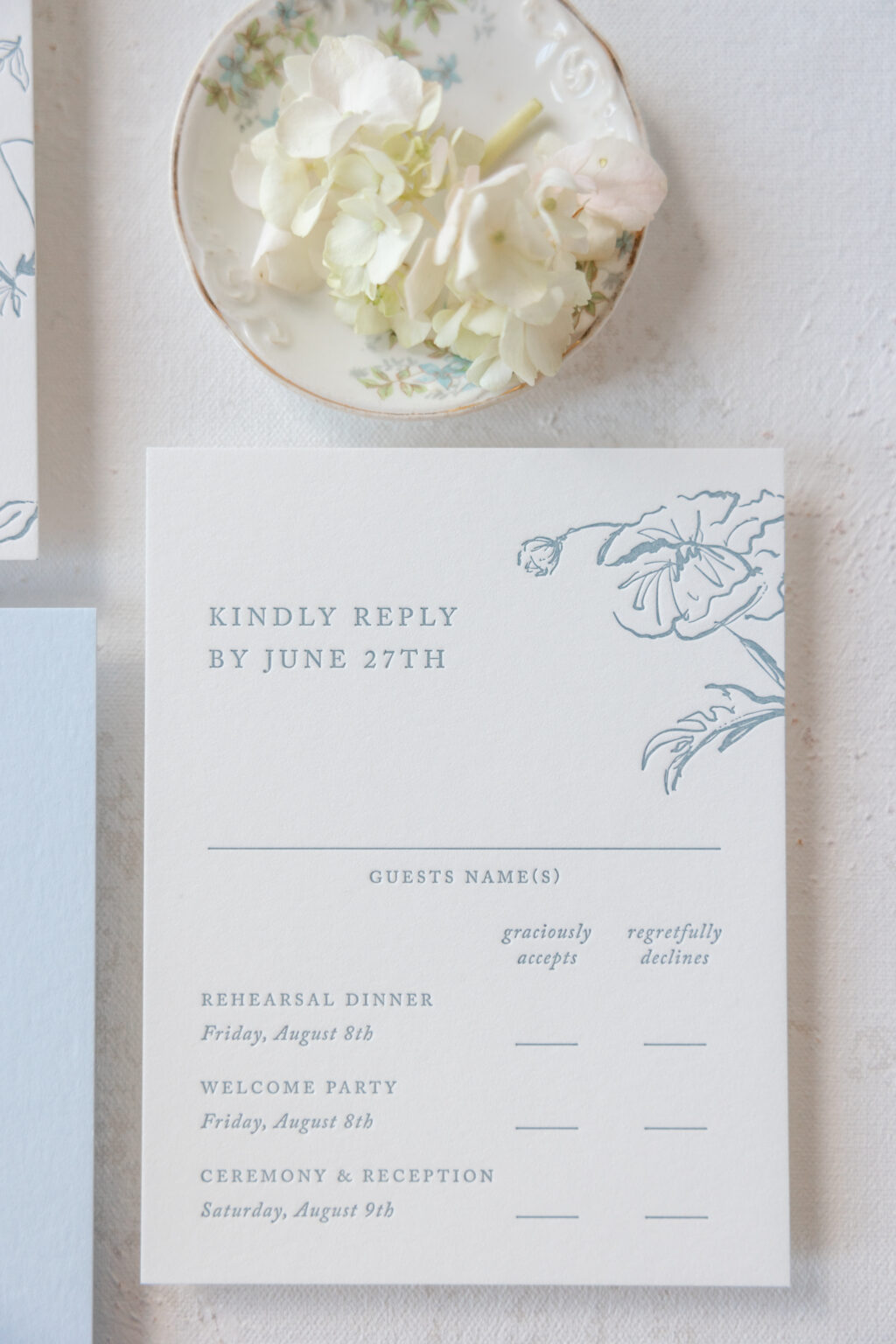 floral reply card