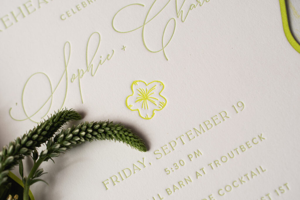 floral accent rehearsal dinner invite