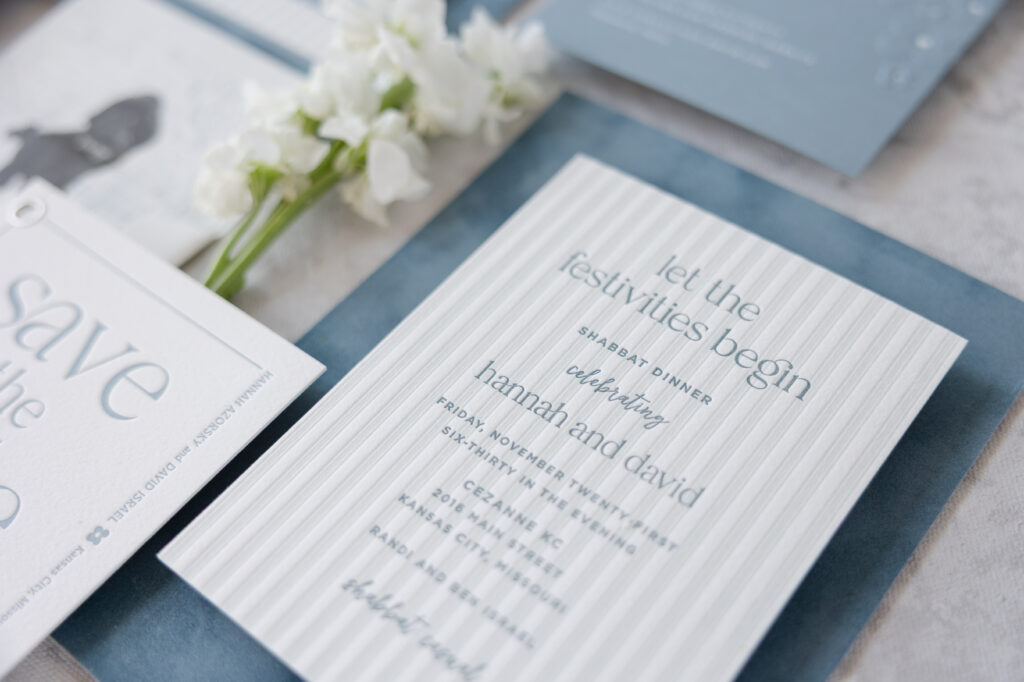 letterpress shabbat card