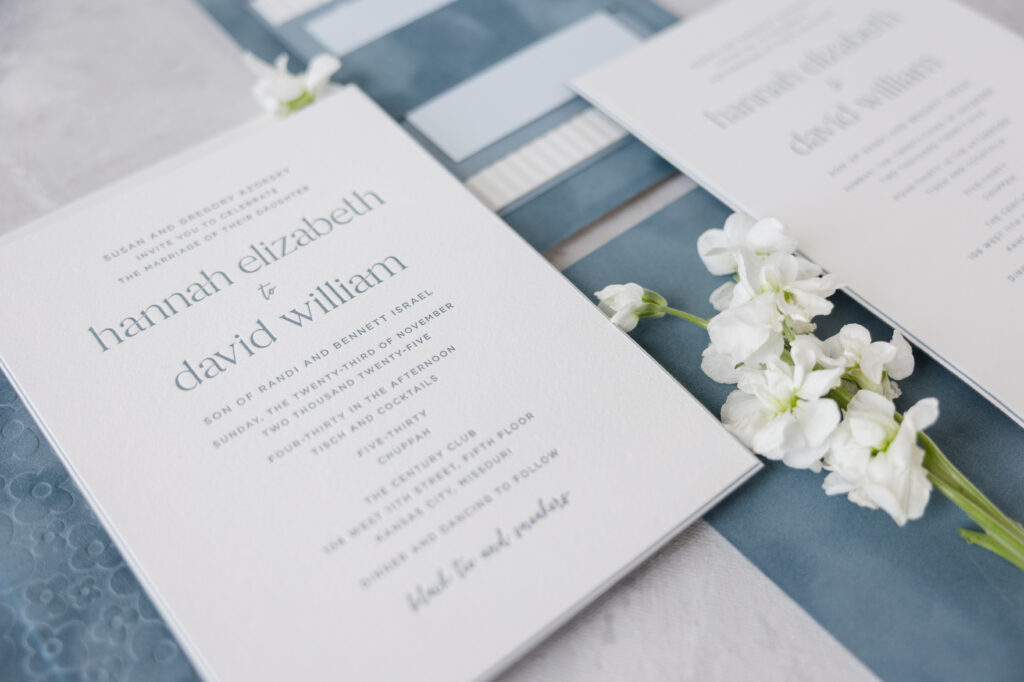letterpress wedding invitation suite
