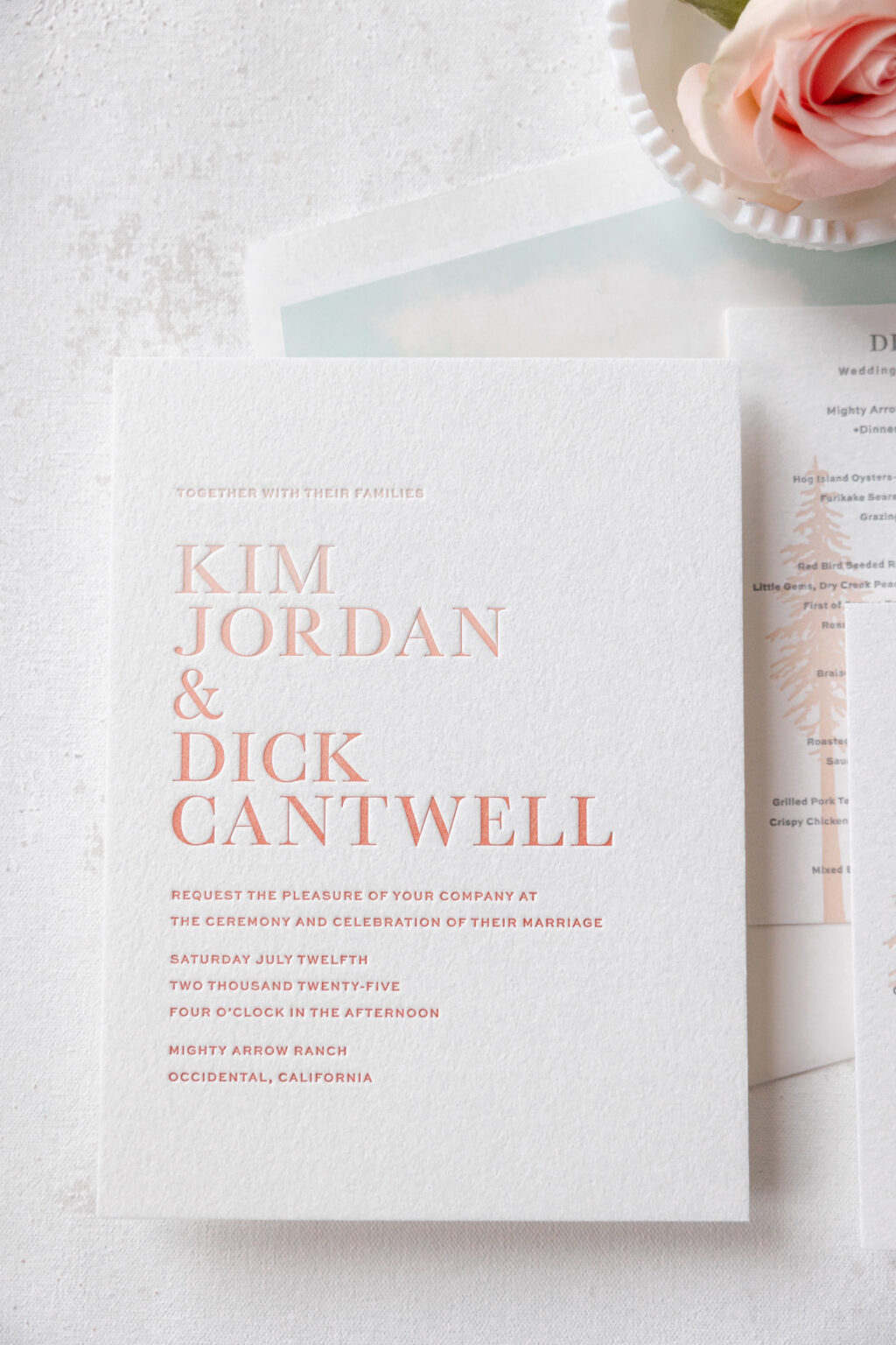 Ombre Fade Letterpress Invitations