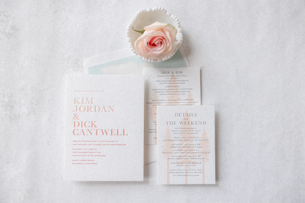 Ombre Letterpress Wedding Invitation