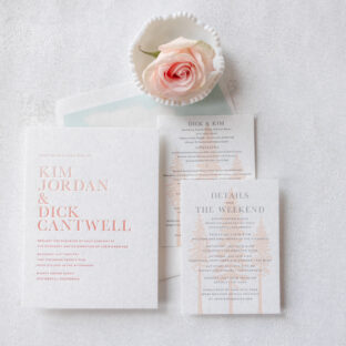 Ombre Letterpress Wedding Invitation