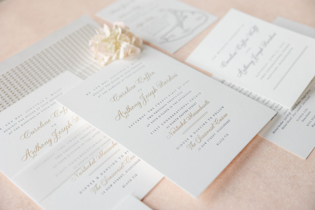 letterpress wedding invitation