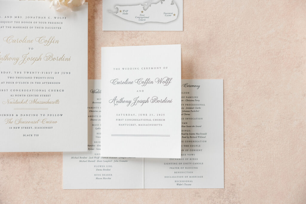 Program for seaside wedding