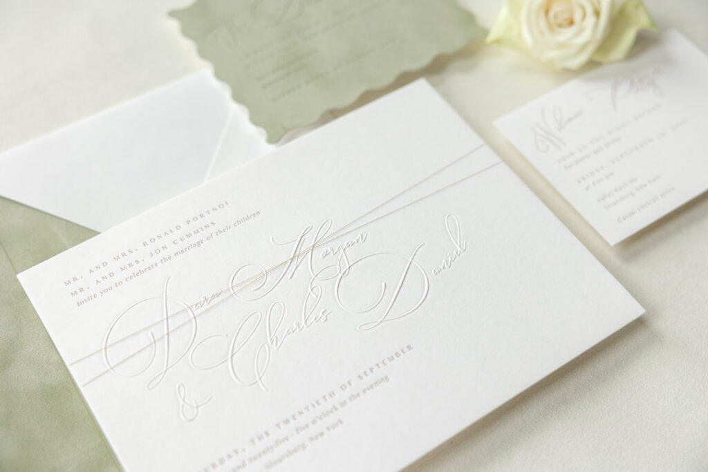 Contemporary Blind Emboss Wedding Invitations