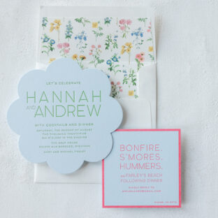 Die cut invite on color paper