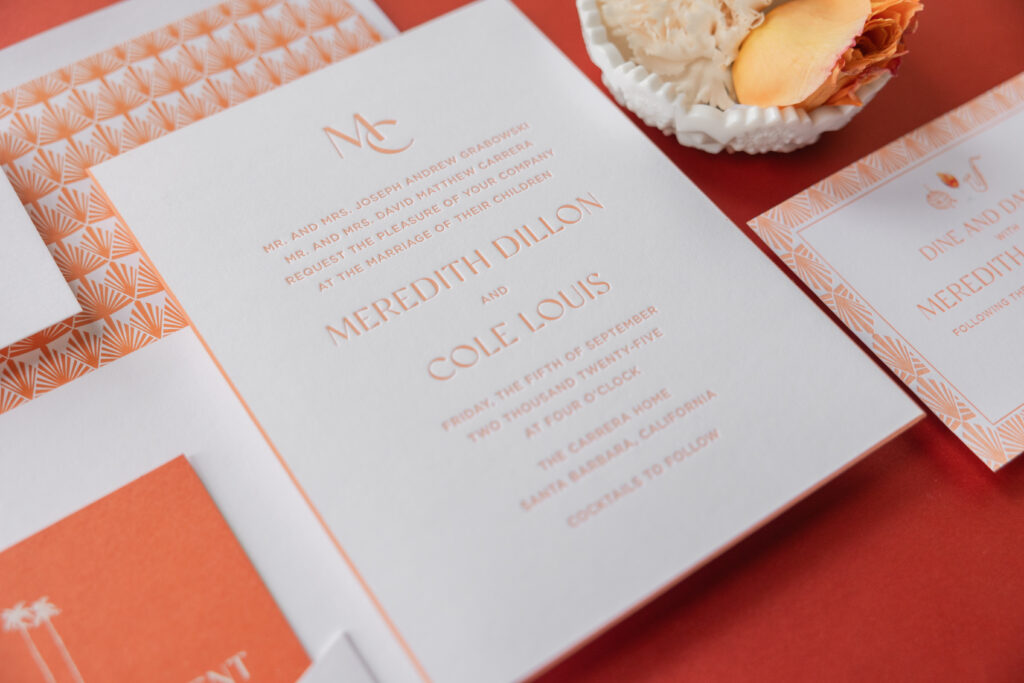 Edge Painting Letterpress Invitation