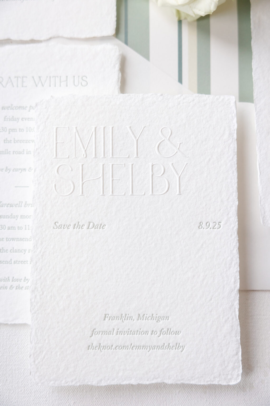 Save the Date on Handmade Paper