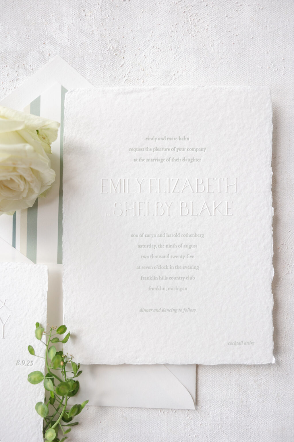 Wedding Invitation on Handmade Paper