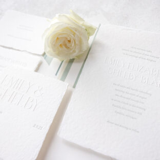 wedding stationery on handmade paper