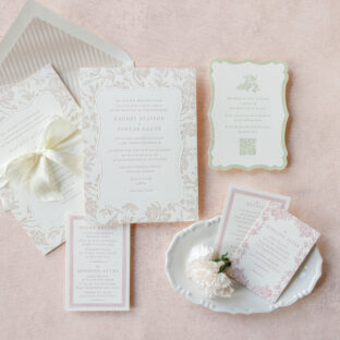 Refined Romantic Letterpress Wedding Invitations