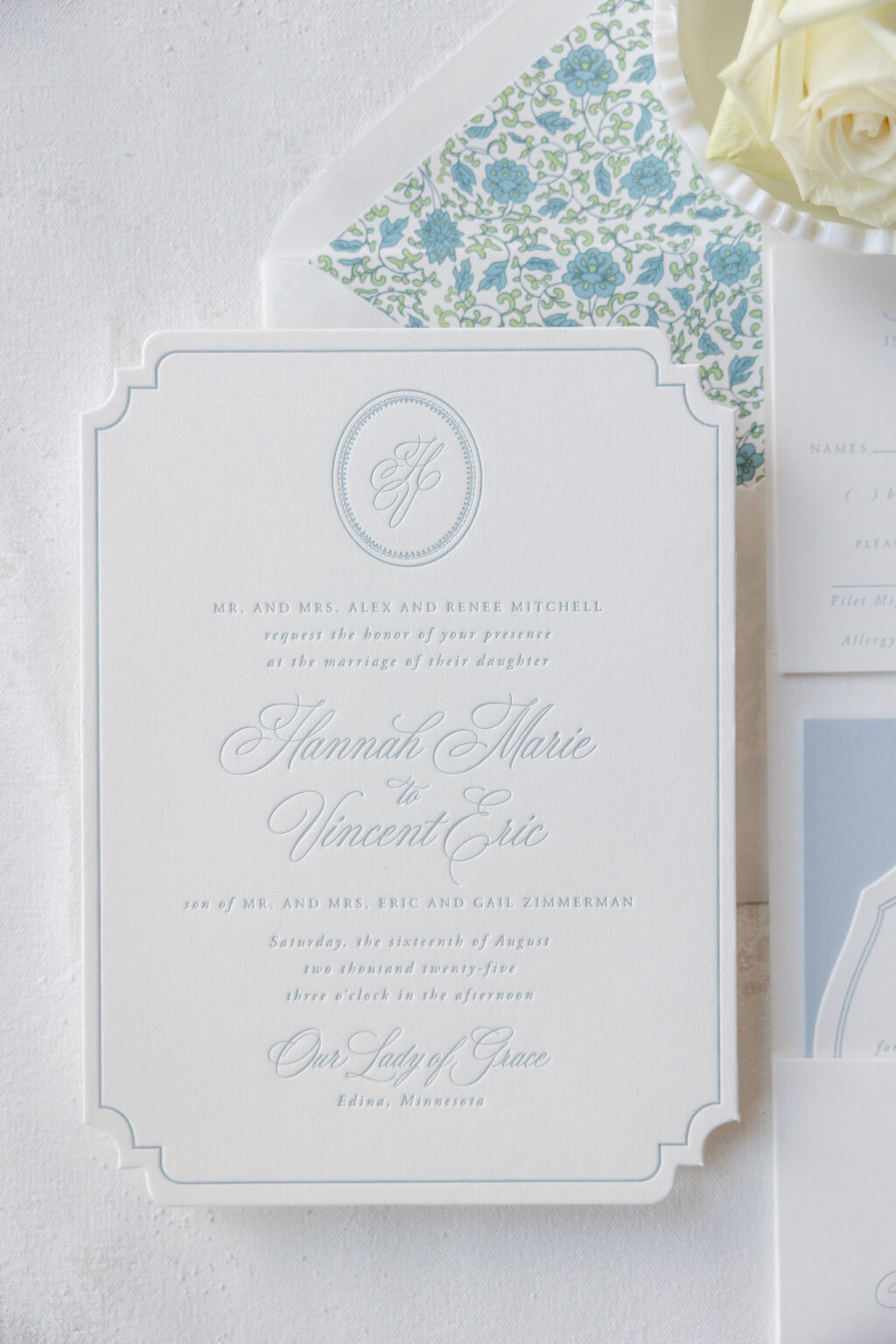 Monogram Letterpress Invitations