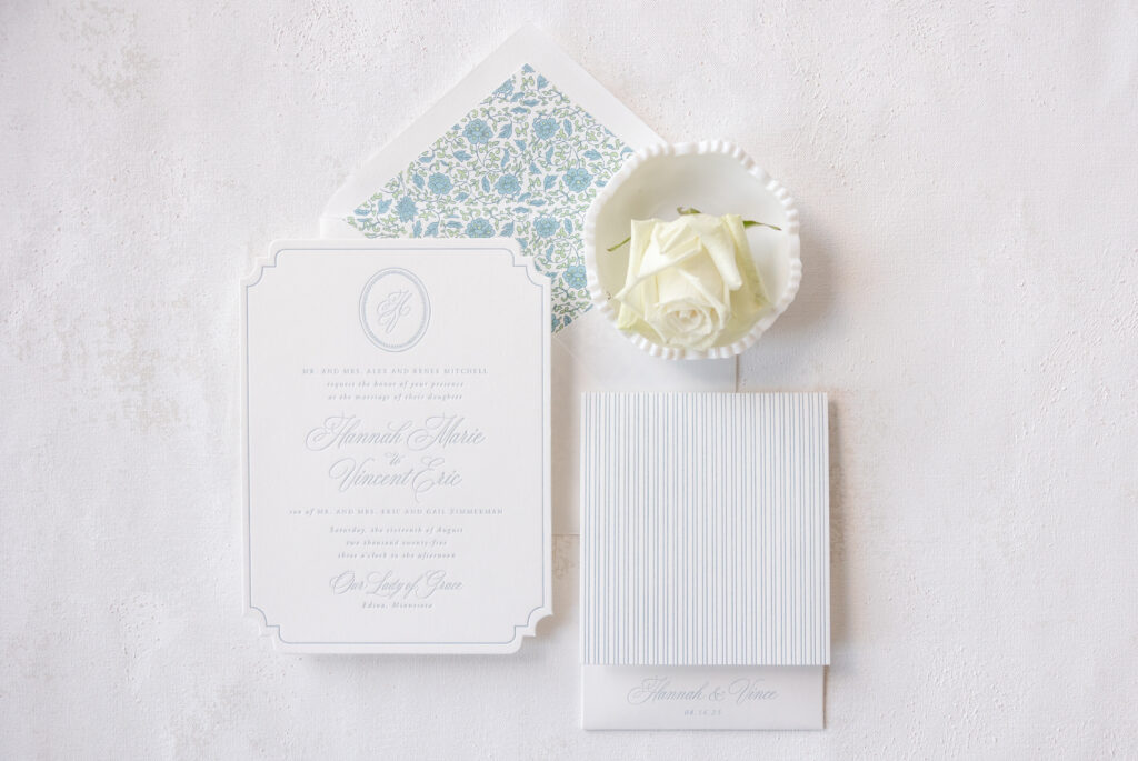 Die cut wedding invite