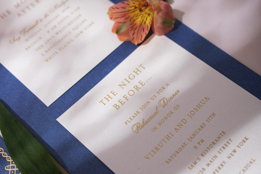 Foil Stamped Rehearsal Dinner Invite