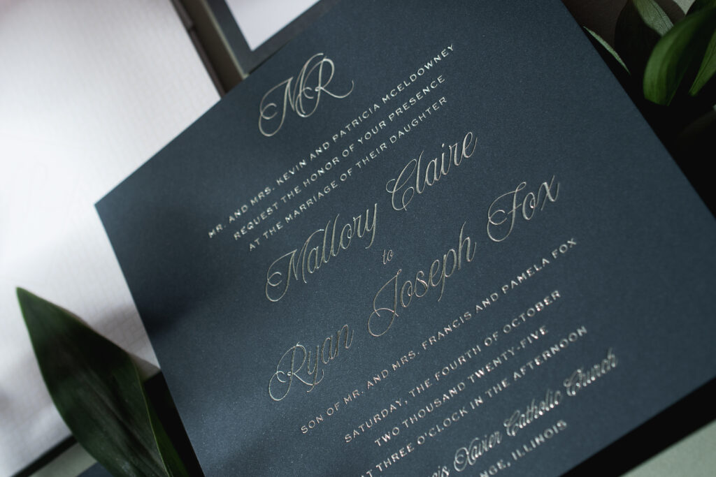 Modern square wedding invite